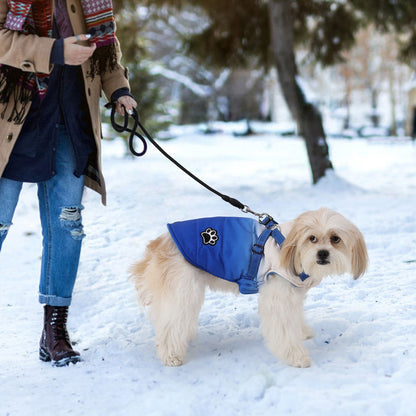 Jaqueta para Cães de Estimação com Arnês Inverno Quente Zíper nas Costas Casacos para Cães Pequenos, Médios e Grandes Roupas Refletivas Corta-vento Grossas