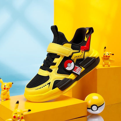 Pokemon Pikachu Children Sports Shoes Spring and autumn Fashion Anime Boy Sneakers Student Breathable Non-slip Running Shoe