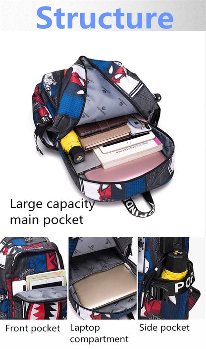 Mochila Escolar Infantil Mochila de Viagem Desenho Tubarão Mochila de Aluno do Ensino Fundamental Mochila Infantil