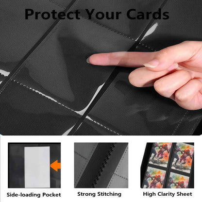 Premium Trading Card Binder with 12 Pockets, Tcg Binder, with 480 Side-Loading Pockets, Trading Card Album Suitable for Mtg, Yu-Gi-Oh!, Baseball, Football Sports Cards, Perfect for Boys, Girls, and Card Enthusiasts, Thanksgiving Gift, Christmas Gift
