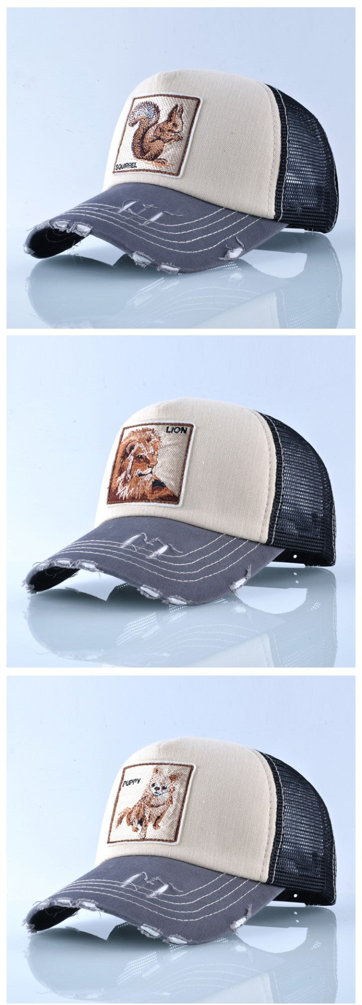 Fashion Unisex Patch Bones Wolf Embroidery Hip Hop Hats Breathable Mesh Baseball Caps Men Women Casquette Summer Trucker Gorras