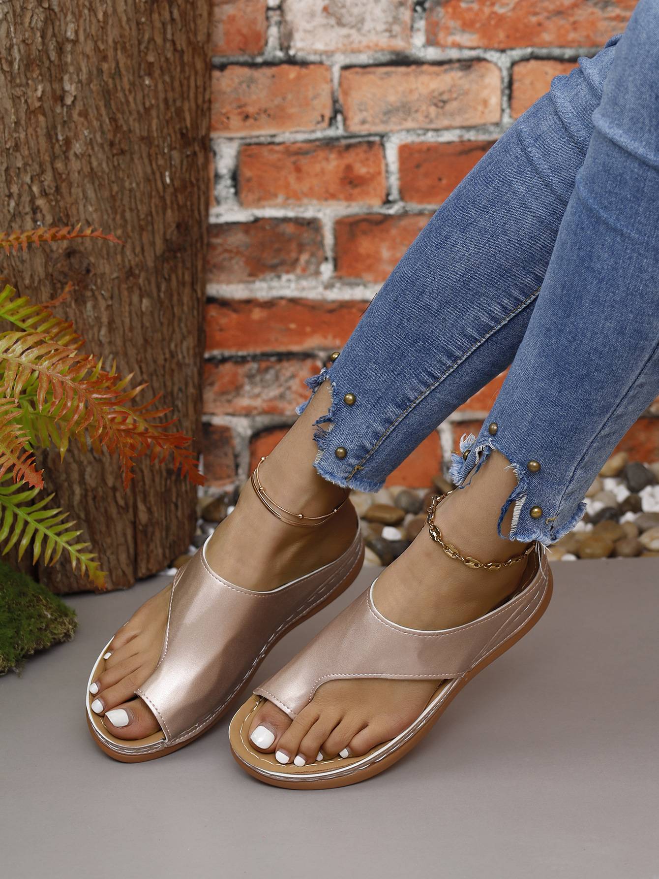 Women Sandals Summer Outdoor Leisure Comfy Wedge Sandals Ladies Slip on Orthopedic Bunion Corrector Slippers Sandalias De Mujer