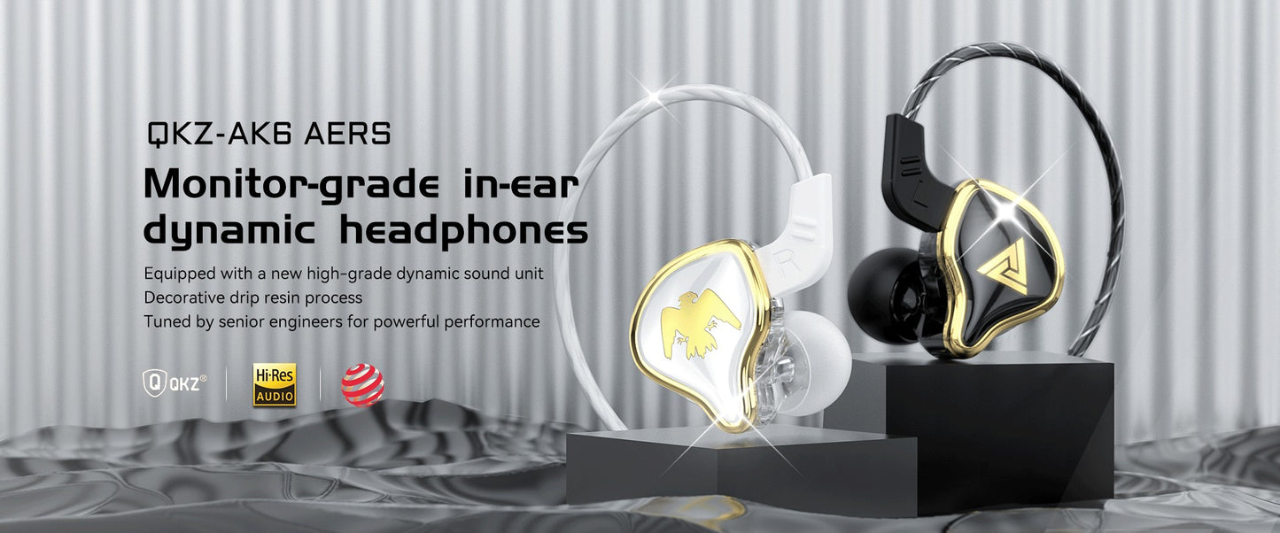 QKZ AK6 SK7 Copper Driver HiFi Wired Earphone with MIC Sport Running Headphones Bass Stereo Headset Music Earbuds fone de ouvido