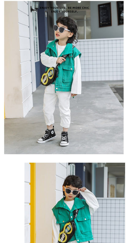 Children Canvas Shoes High-Top Boys and Girls Shoes White Board Shoes Small White Shoes New Kindergarten Baby Cloth Shoes