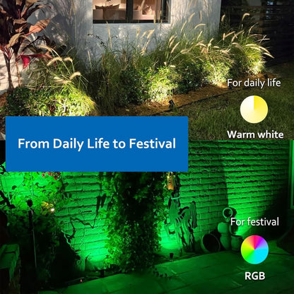 10W RGBW Outdoor Spot Light with Remote Control LED Spike Light Waterproof 110V 220V Landscape Spotlight for Garden,Lawn,Path