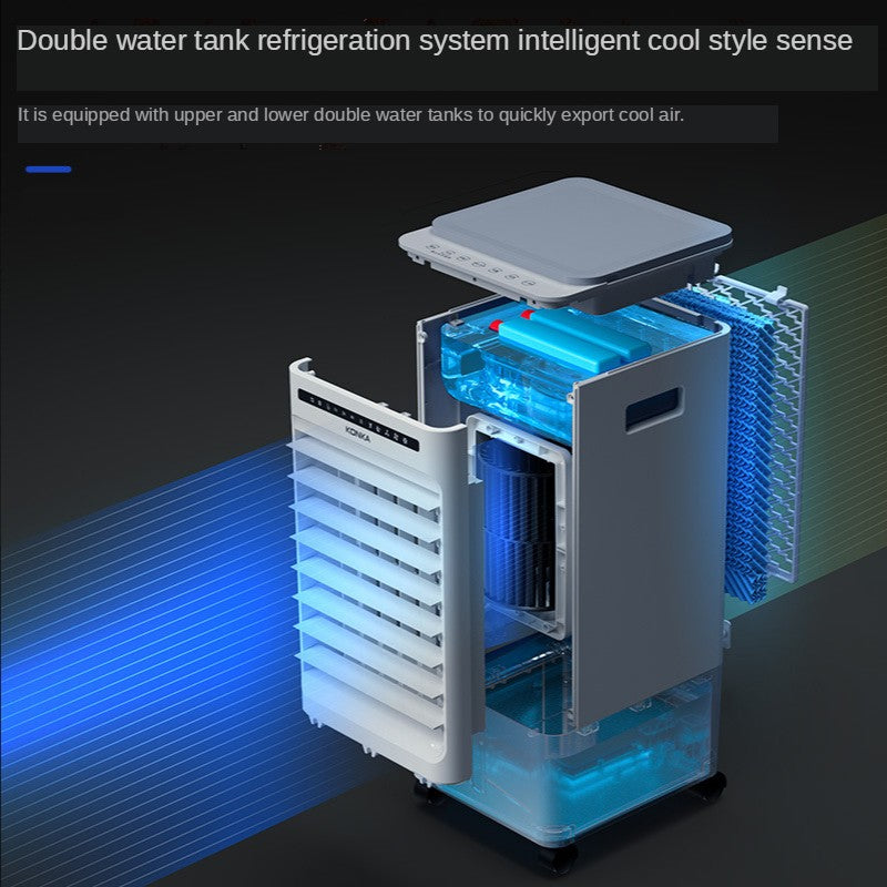 Painel de controle inteligente Ventilador de ar condicionado doméstico portátil Refrigerador de ar condicionado Refrigerador de tanque de água duplo