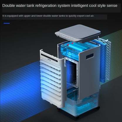 Painel de controle inteligente Ventilador de ar condicionado doméstico portátil Refrigerador de ar condicionado Refrigerador de tanque de água duplo