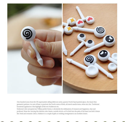 10/30/50 unidades de Mini Espetos Olhos de Desenho Animado Fofos Kawaii Caixa de Almoço Bento Palitos de Comida e Fruta Garfos Bastões de Buffet Decoração de Sanduíches