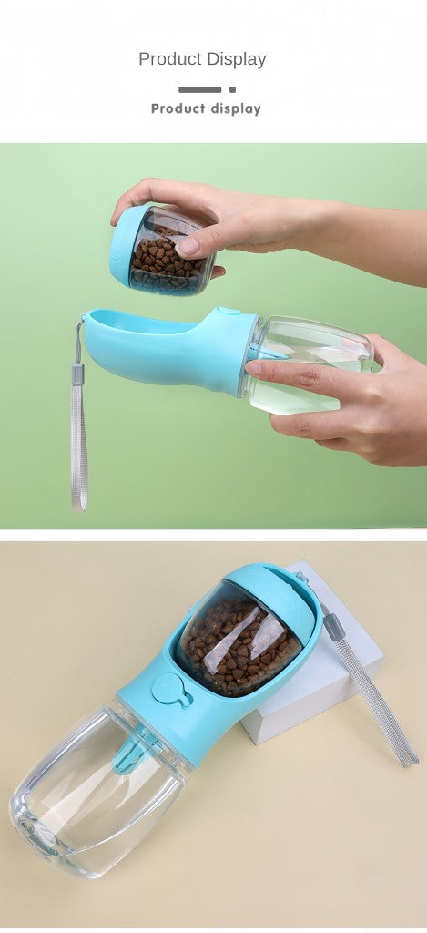Garrafa Portátil para Cães e Gatos com Armazenamento de Comida e Água para Filhotes, Cães, Tigela Alimentadora, Viagem ao Ar Livre, Suprimentos para Animais de Estimação