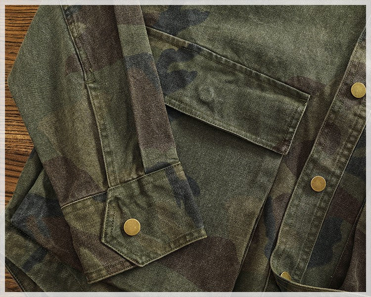 Casual cargo shirt camouflage coat fall new men's coat large pocket function stylish outdoor jacket