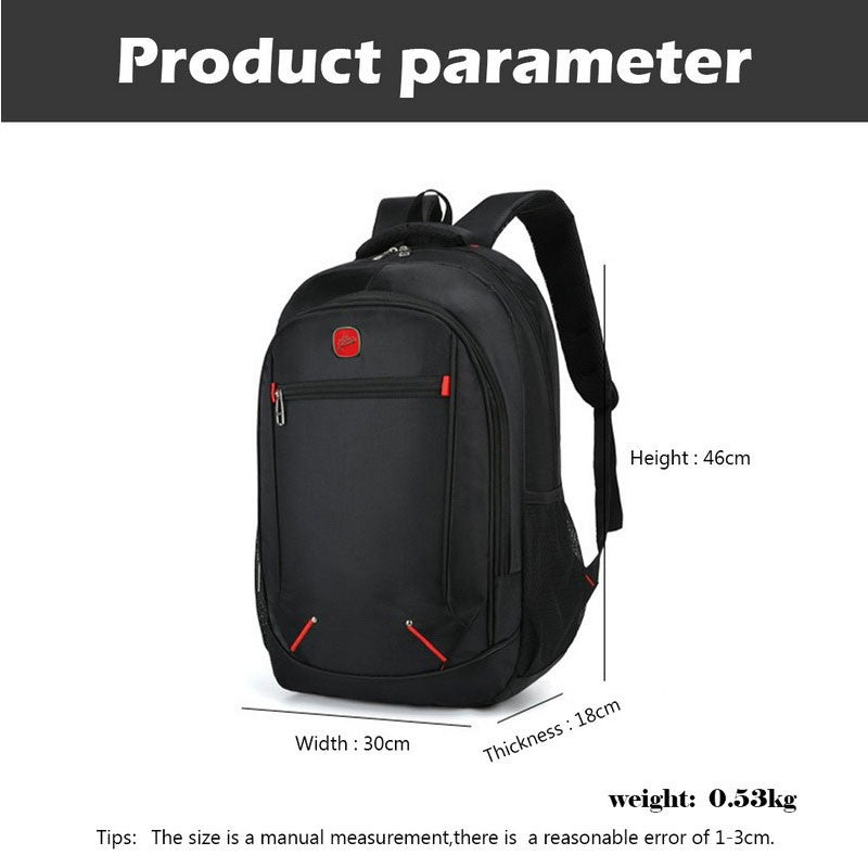 Mochila Escolar Estudantil de Grande Capacidade, Cor Sólida Casual, Material Oxford, Mochila Masculina Nova, Multifuncional, Bolsa Simples