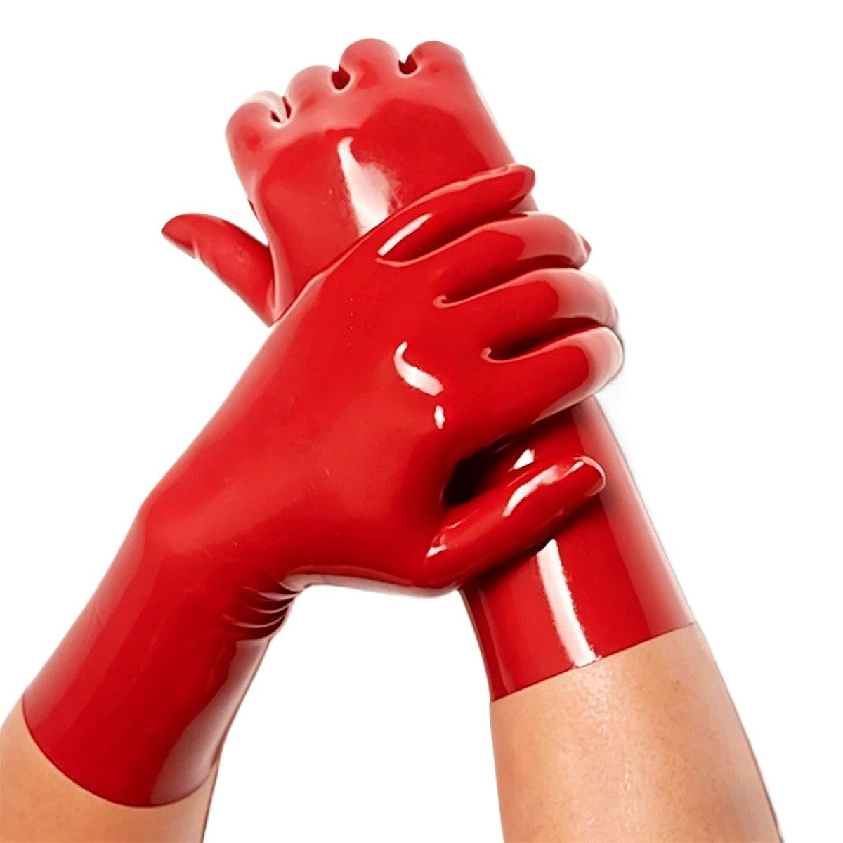 Long Latex Gloves Unisex Shiny Rubber Gloves For Cosplay Party Club