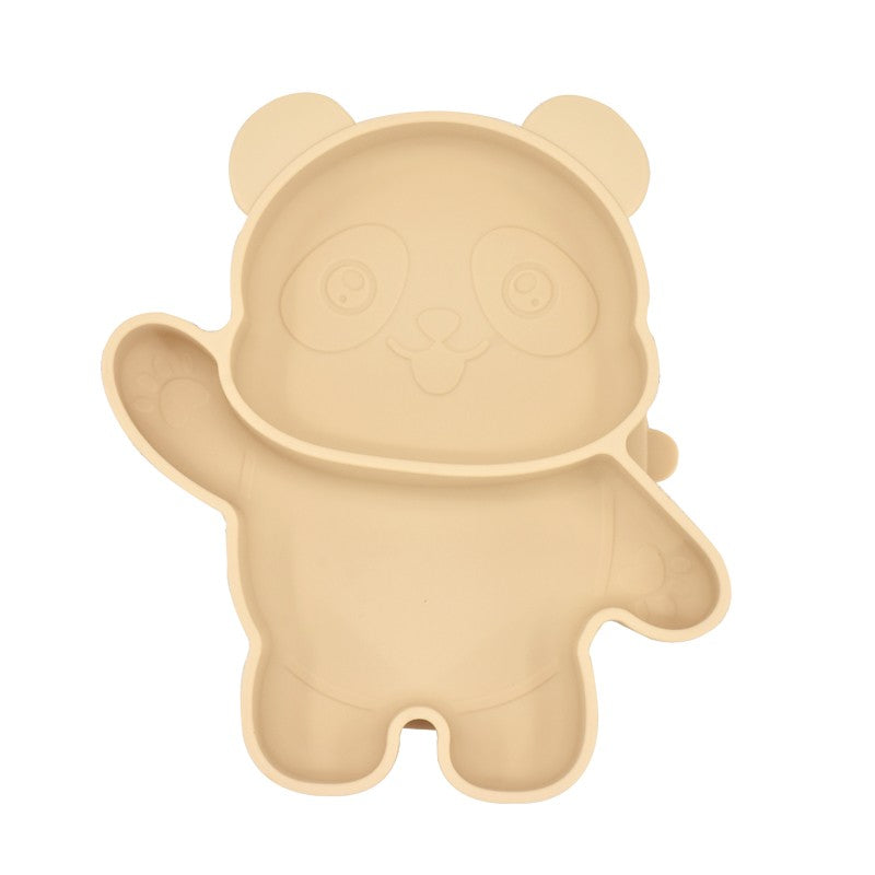 Children's Dishes Baby Silicone Sucker Bowl Baby Panda Face Dining Plate Toddle Training Tableware Kids Feeding Bowls
