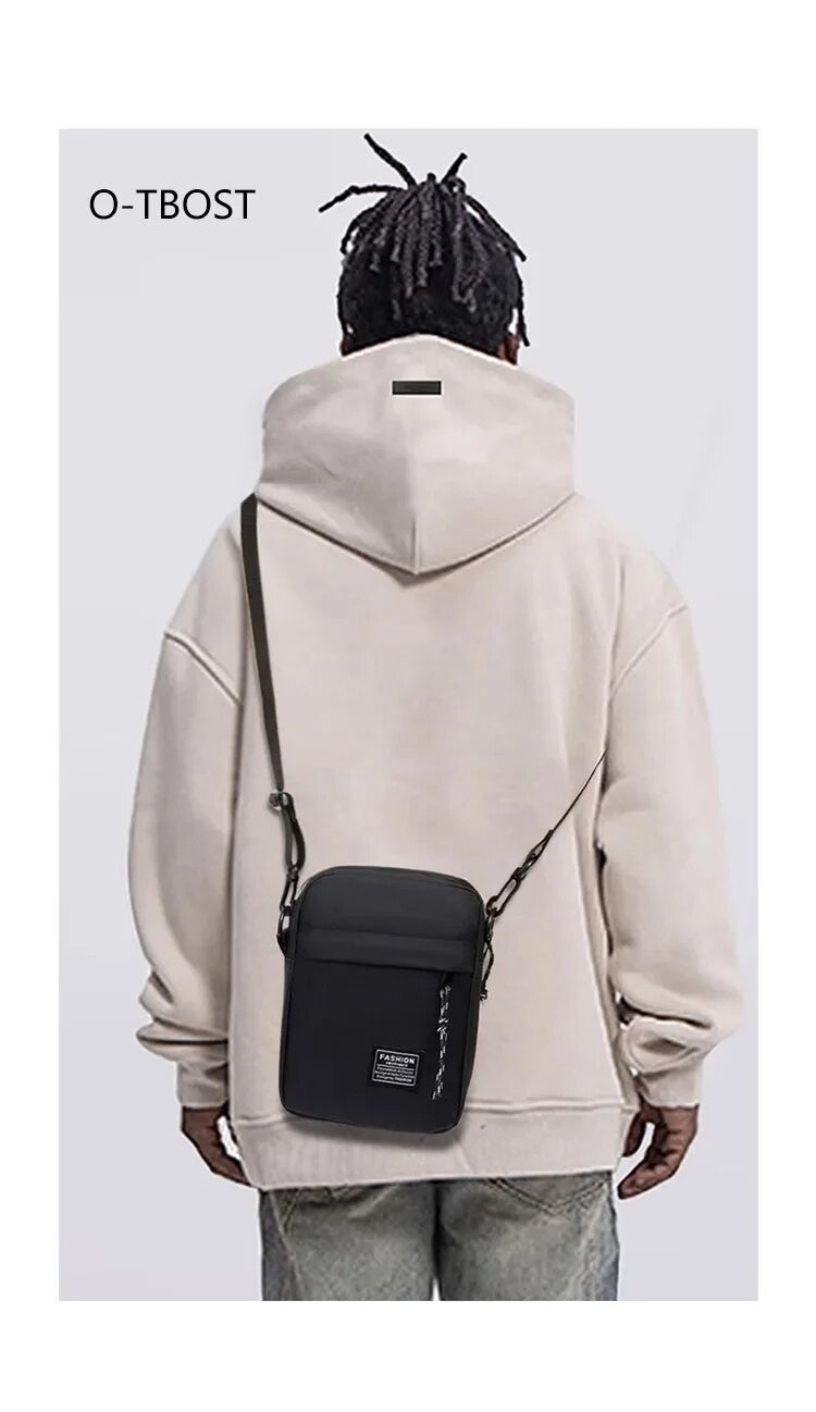Men's Satchel Fashion Oxford Cloth Shoulder Bag Men's Casual Diagonal Crossover Fashion Hand Machine Small Square Bag