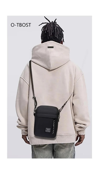 Men's Satchel Fashion Oxford Cloth Shoulder Bag Men's Casual Diagonal Crossover Fashion Hand Machine Small Square Bag