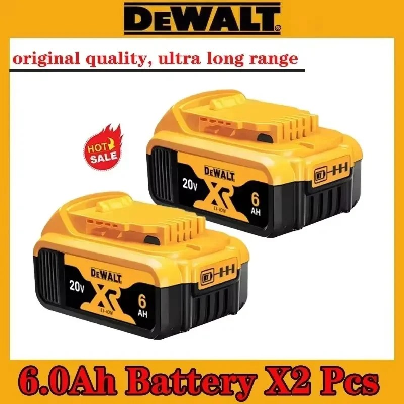 Bateria Original DeWALT 20V 5.0Ah 6.0Ah MAX FlexVolt para Ferramenta Elétrica DCB606 DCB205 DCB206 DCB209 DCB182 com Carregador