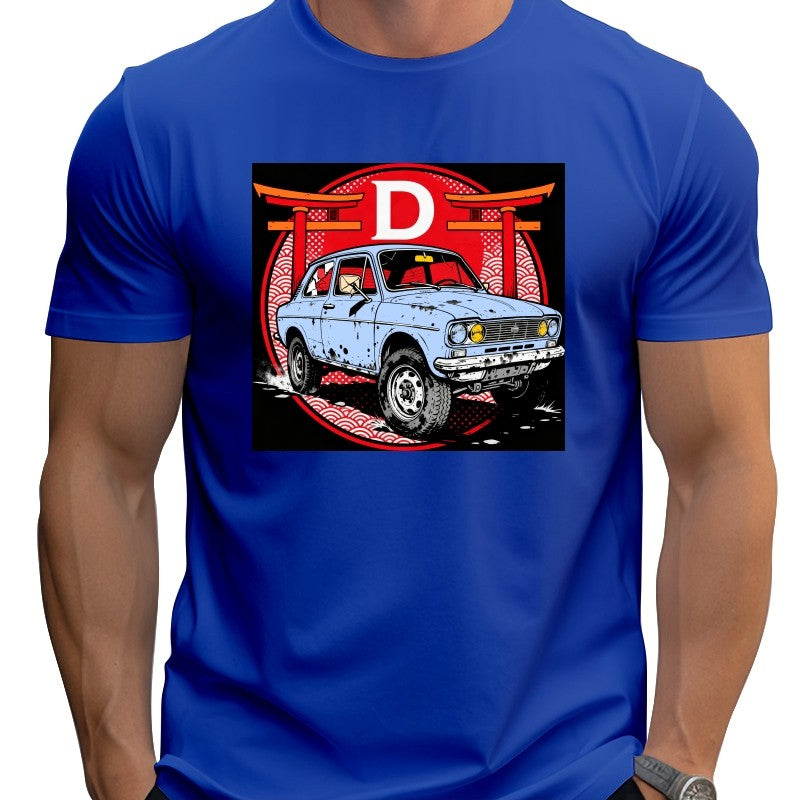 Loose large size Street racer fashion T-shirt breathable comfy crewneck Hip Hop Fun Cartoon 100% Cotton Top