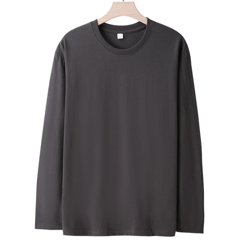 Long Sleeves T-Shirts Men 100% Cotton Tee Tops Male Autumn Basic Plain Color Tshirts Women Normal Fit Size M-5XL Under Wear Man