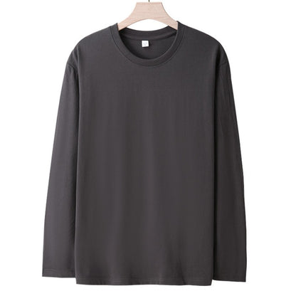 Long Sleeves T-Shirts Men 100% Cotton Tee Tops Male Autumn Basic Plain Color Tshirts Women Normal Fit Size M-5XL Under Wear Man
