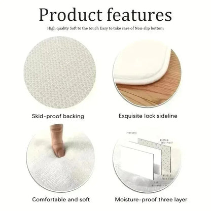 Christmas Theme Santa Claus Full Moon Night Mat Living Room Coffee Table Bedroom Door Mat Game Room Garden and Courtyard Carpet