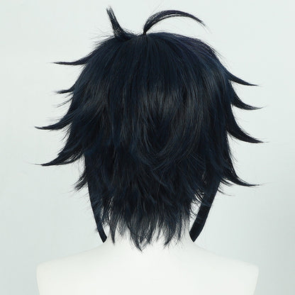 Cosplay Wig Nijisanji Virtual VTuber Anime Wig Inami Rai Black Anime Game Role-Play Wig Short Synthetic Wig with Bangs