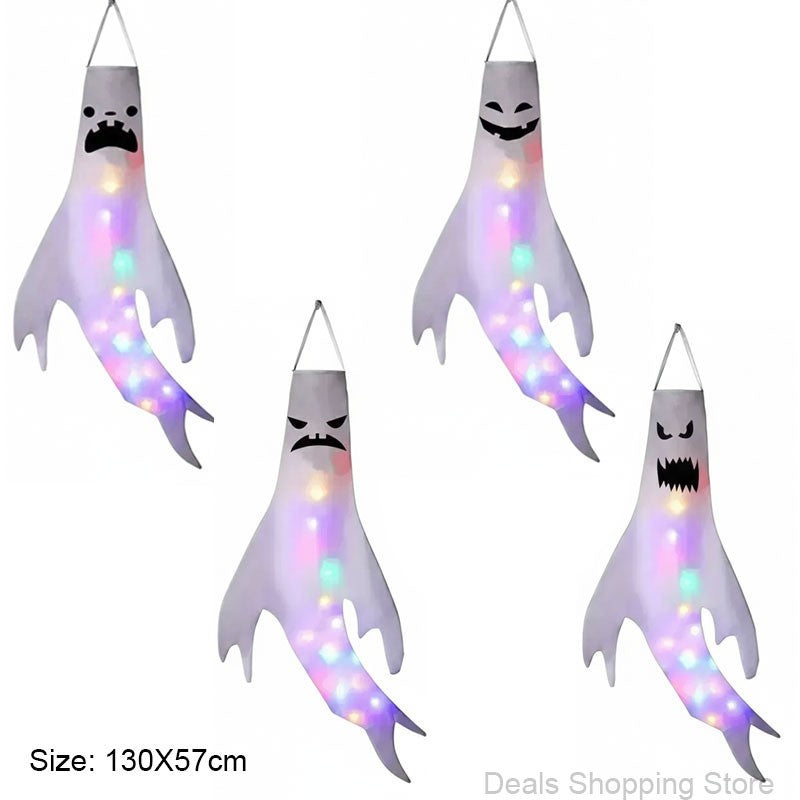 Halloween Decoration, Ghost Wind Tunnel Ghost Pendant, Halloween Party Venue DIY Decorations, Home Scary Ghost Festival Hanging