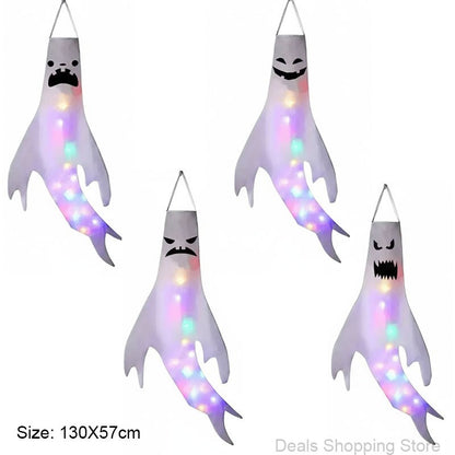 Halloween Decoration, Ghost Wind Tunnel Ghost Pendant, Halloween Party Venue DIY Decorations, Home Scary Ghost Festival Hanging