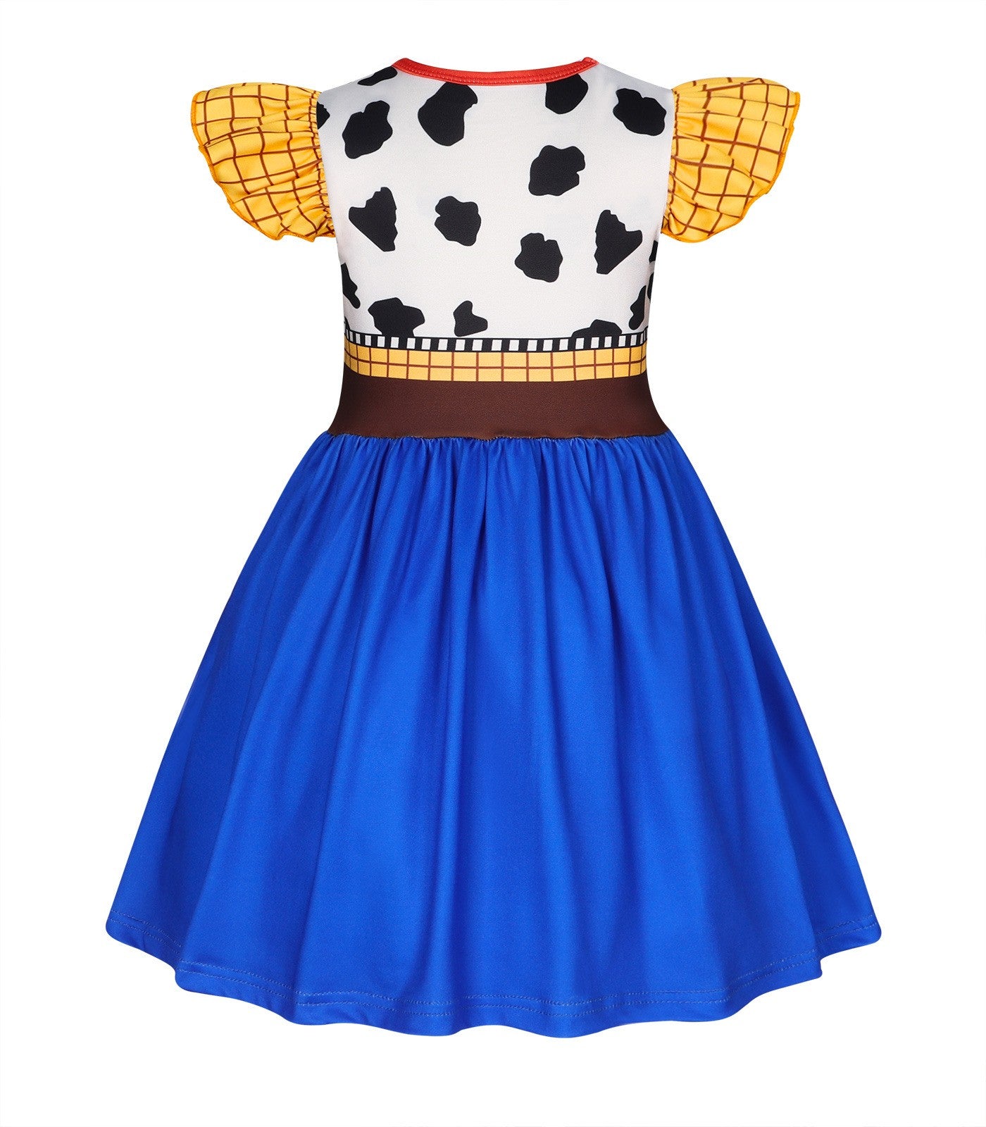 New Western-Style Dress Cartoon Movie Cosplay Dress Milk Silk 3D Digital Print Ruffled Puff Sleeves Summer Halloween Party Set
