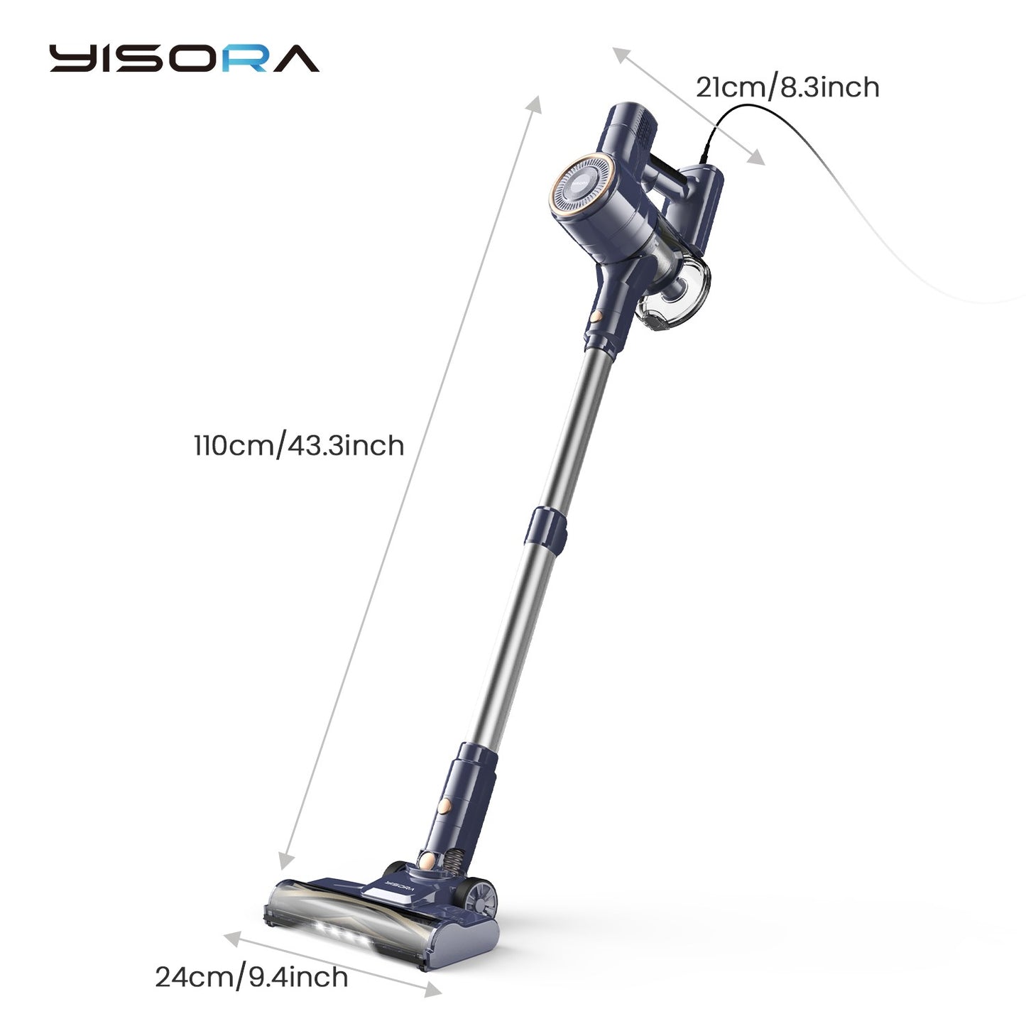 Aspirador de Pó Vertical com Fio I8, 23000Pa, Fio de 6M, para Chão, Tapete, Pelos de Animais de Estimação