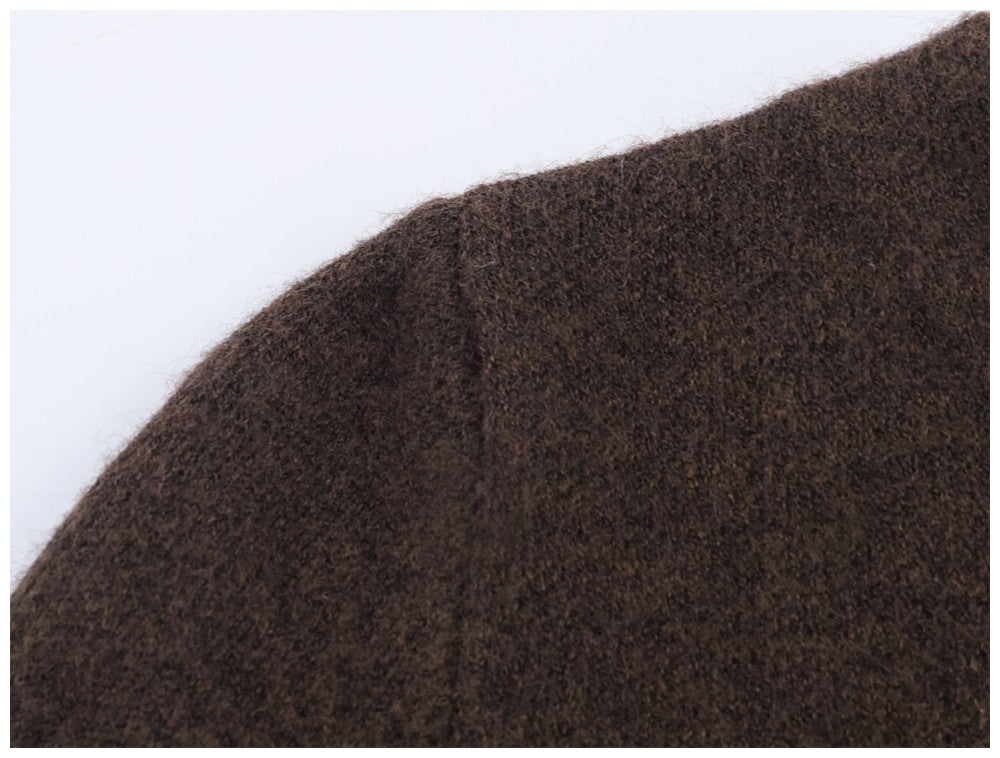 Ladies Coat With Plush Hem Faux Fur Single Breasted Patchwork Knitted Coat Autumn And Winter Daily Fashion Versatile Coat