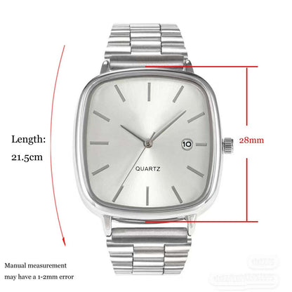 Luxury Square Quartz Watch for Men Casual Student Fashion Simple Design Versatile Stylish Calendar Watches Male Female