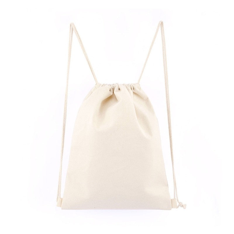 Saco de Cordão Simples Mochila Esportiva para Homens e Mulheres Sacola de Cordão Mochila de Lona de Algodão Respirável