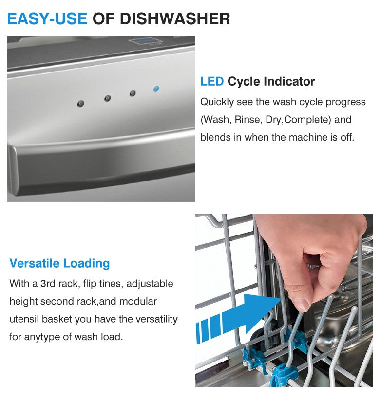 45 cm 10 Settings White Classic Freestanding Stainless Steel Electric Dishwasher Extra Drying Touch Control for Hotel Household