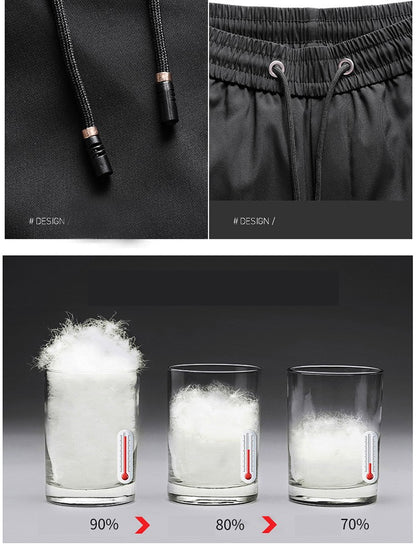 Calça Masculina Casual de Inverno Acolchoada e Grossa Quente Cor Sólida Corta-vento Impermeável de Algodão de Alta Qualidade