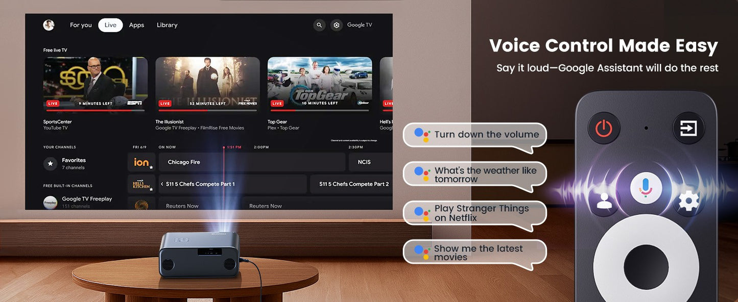 WIMIUS 1200 ANSI Projetor 4K Full HD 1080P Google TV Game Beam Mini Projetores para Filmes Home Theater WiFi BT5.2 Laser Beamer
