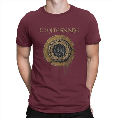 Whitesnake Creative TShirt for Men The Old Logo Round Neck Basic T Shirt Distinctive Birthday Gifts OutdoorWear