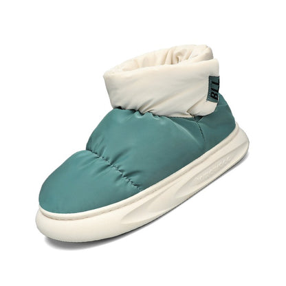 Outdoor Plush Warm Men's Snow Boots Winter Couple Cotton Shoes Down Non-Slip Waterproof Fashion Kids Shoes Slip on Soft Sneakers