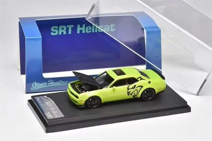 Novo Dodge Challenger Srt Hellcat Carro De Brinquedo Miniatura 1:64 Simulação Liga Abre Capô Presente Para Crianças