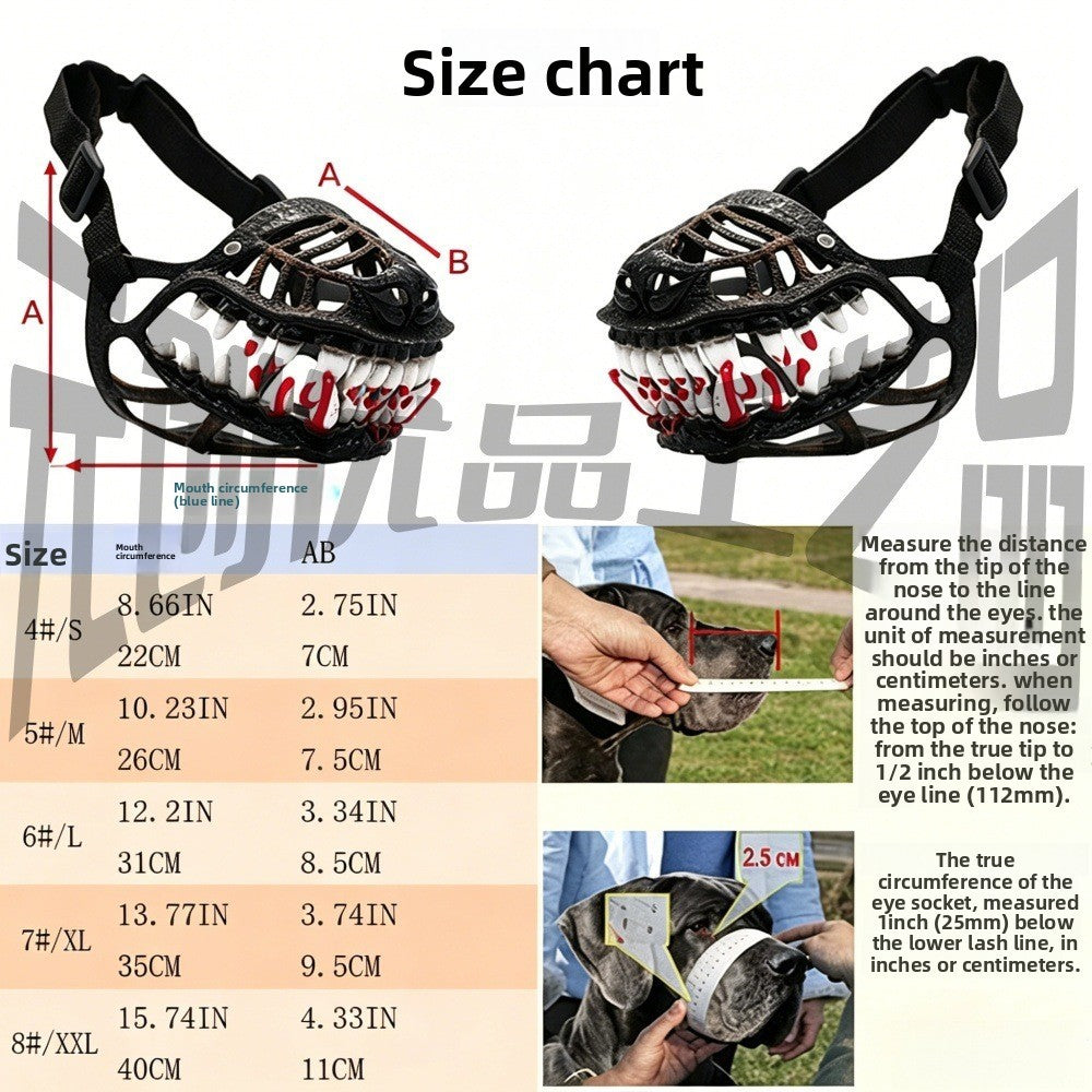 Dog Mask Halloween Mask Dinosaur Dog Mouth Latex Funny Pet Hood Movable Teeth Pet Dress Up
