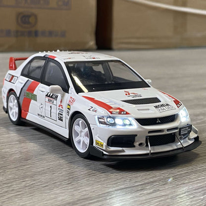 Miniatures 1:32 Mitsubishi Lancer Evolution EVO Petroleum version alloy diecast model sound light toys collection ornament gifts