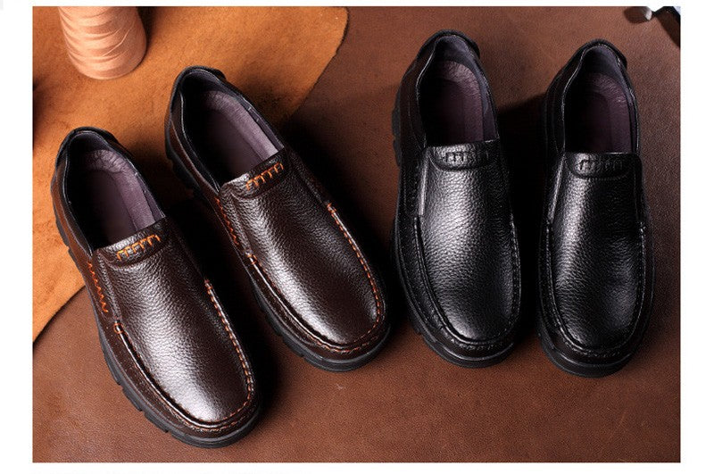 Genuine Leather Shoes Men Brogues Soft Cow Leather Men Casual Shoes New Male Footwear Black Brown Slip-on A2088