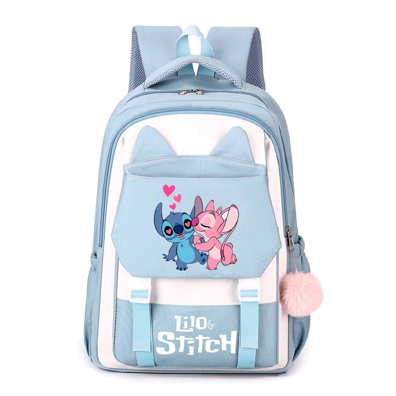Mochila Stitch, Mochila Escolar Desenho Animado Kawaii, Mochila Grande Capacidade para Atividades ao Ar Livre, Material Escolar, Mochila de Viagem, Presente de Aniversário