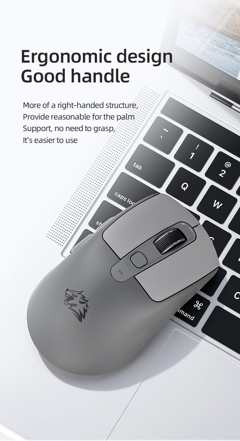 FREEWOLF A3 Wireless Silent Mouse ABS Pink Skin Not Fade Bluetooth Dual Mode Power Linght,5-Speed DPI,PAW3212 Chip Silent Design