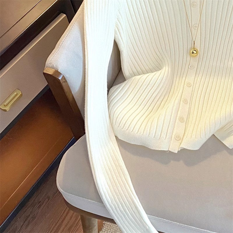 YuooMuoo Brand Fashion Knitted Tops 2025 New Y2K Embroidery Long Sleeve Cardigans Sweaters Korean Fashion Streetwear Lady Shirts