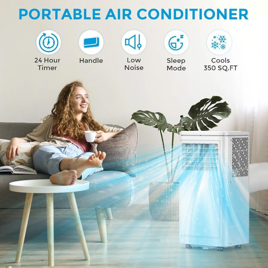 Ar Condicionado Portátil 8000 BTU, Unidade CA Portátil 3 em 1 para Ambientes de até 32m², Mini Ar Condicionado para Quarto com Refrigeração