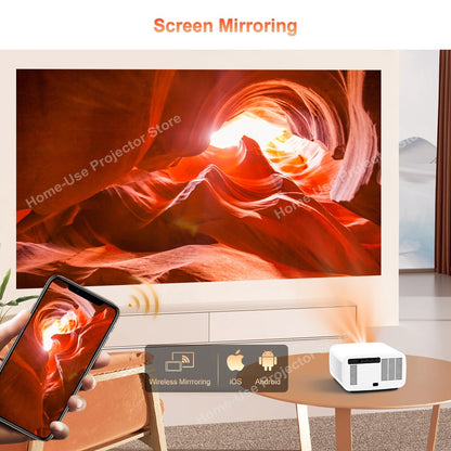 Projetor FlixTone D9W Ultra 3000 ANSI Full HD 1080P para Filmes Android WiFi 6 Home Theater Projetor Beam para Vídeos ao Ar Livre