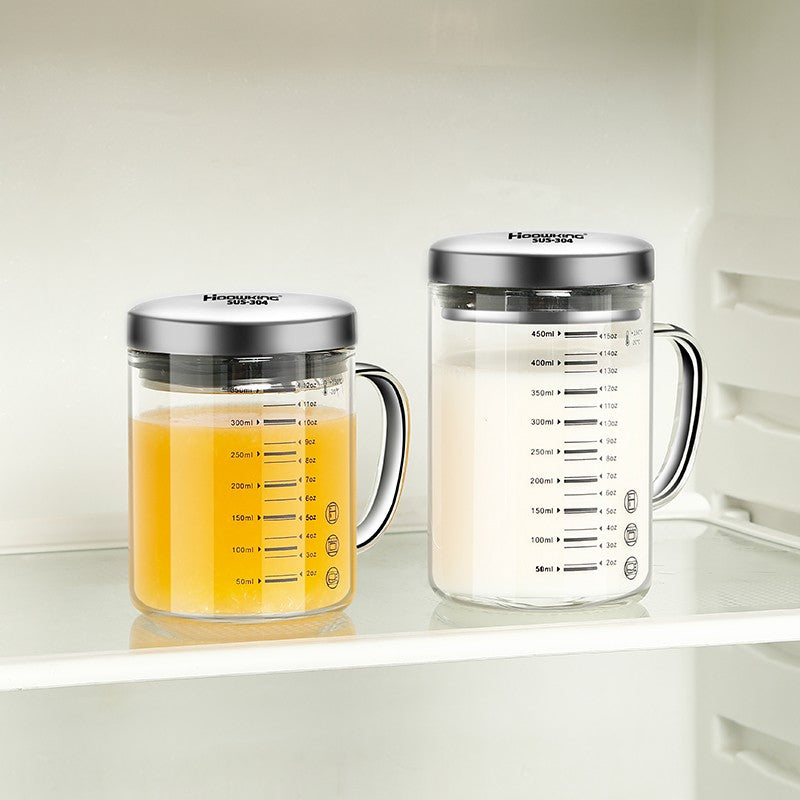 Y-244 Copo de Leite Caneca de Café Copo Medidor Graduado com Alça de Vidro Borossilicato Copos Medidores de Qualidade Alimentar Multifuncionais