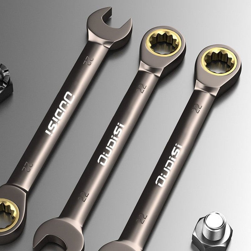 1 Chave de Catraca Dourada, Chave Universal Flexível com Torque para Ferramentas de Reparo Automotivo, Ferramenta Manual Métrica Multi Antiderrapante