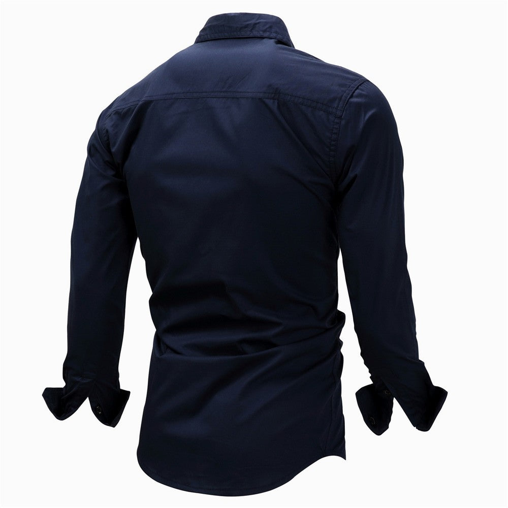 Cargo Shirts For Men Military Style Casual Long Sleeve Tactical Shirts Men's Spring Pocket Button Male Shirts Letter Embroidery