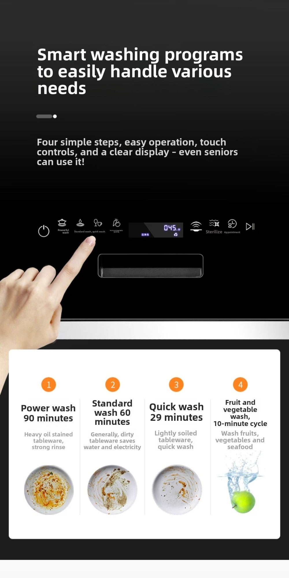 Daimei x1 Single Slot Dishwasher Independent Fully Automatic Sink Corner Small Recessed Pot Dishwasher